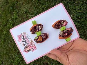 Autumn Leaves Pigtail Hair Bow Set