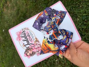 Haunted House &amp; Ghosts Hair Bow