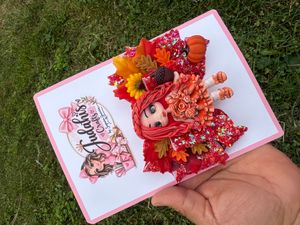 Crimson Autumn Girl Hair Bow