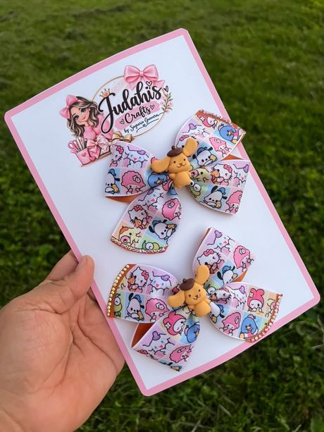 Pastel Pup &amp; Friends Hair Bow Set