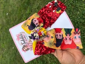 Red Sequin Mary Witch Hair Bow