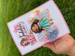 Mint &amp; Blush Floral Doll Hair Bow