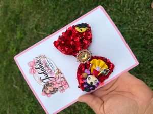 Red Sequin Witch Hair Bow