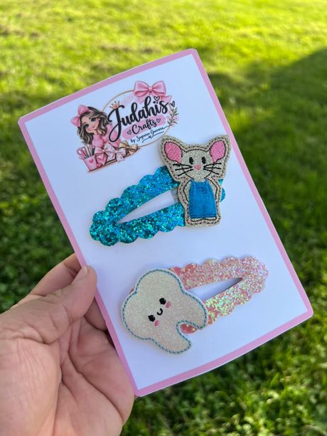 Mouse &amp; Tooth Hair Clip Set