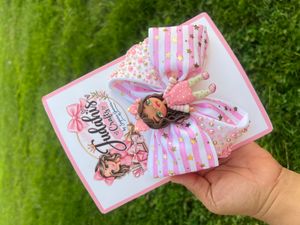 Pink Stripe &amp; Stars Doll Hair Bow
