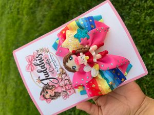 Popsicle Girl Rainbow Hair Bow