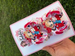 Red Scooter Girl Hair Bow Set