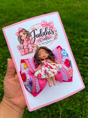  Bold Floral Doll Hair Bow
