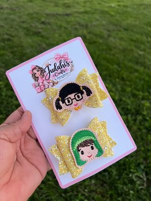 Yellow Chavo &amp; Chilindrina Hair Bow Set