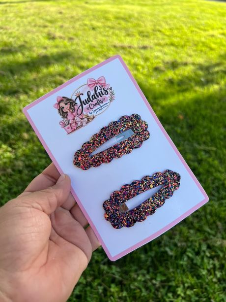 Midnight Confetti Glitter Clip Set