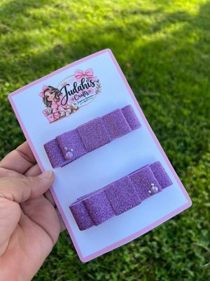 Glitter Tailored Hair Bow Set