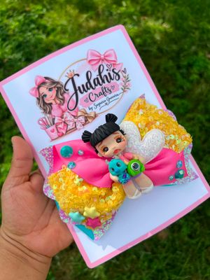 Monster Buddy Glitter Hair Bow