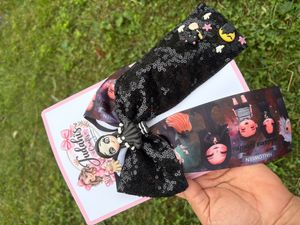 Gothic Girl Sequin Hair Bow