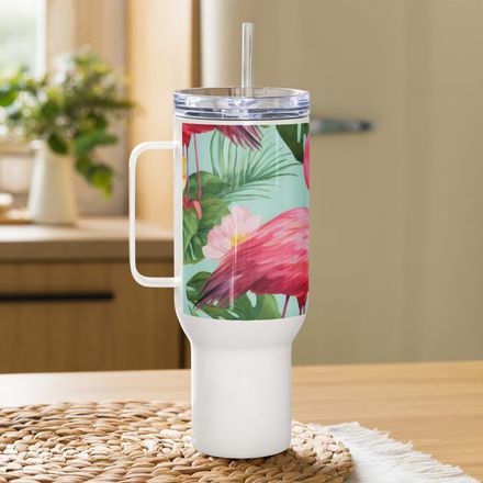 Flamingo Paradise Travel Mug