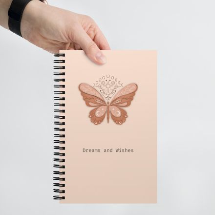 Dreams and Wishes Boho Butterfly Notebook - Elegant Journal for Creative Expression