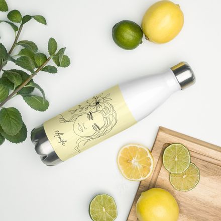 The Amélie Personalisable Flower Lady Drink Bottle with Twist-Off Top