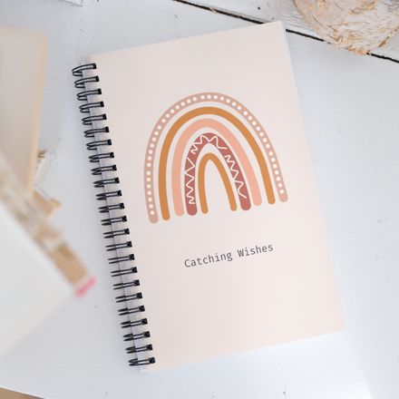 Catching Wishes Boho Rainbow Notebook - Dreamy Journal for Inspiration &amp; Creativity