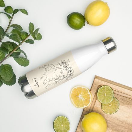 The Lauryn Personalisable Drink Bottle - Chic Design on Lemon Backdrop