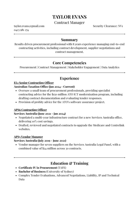 Simple CV Template