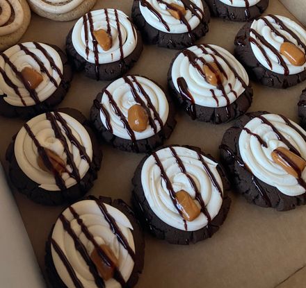 Dark chocolate sea salt caramel cookies!