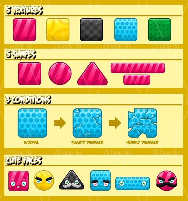 Cute Physics Game Block Set