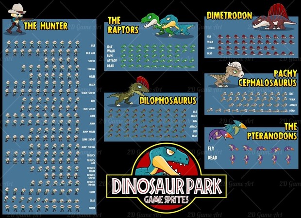Dinosaur Park - Game Sprites