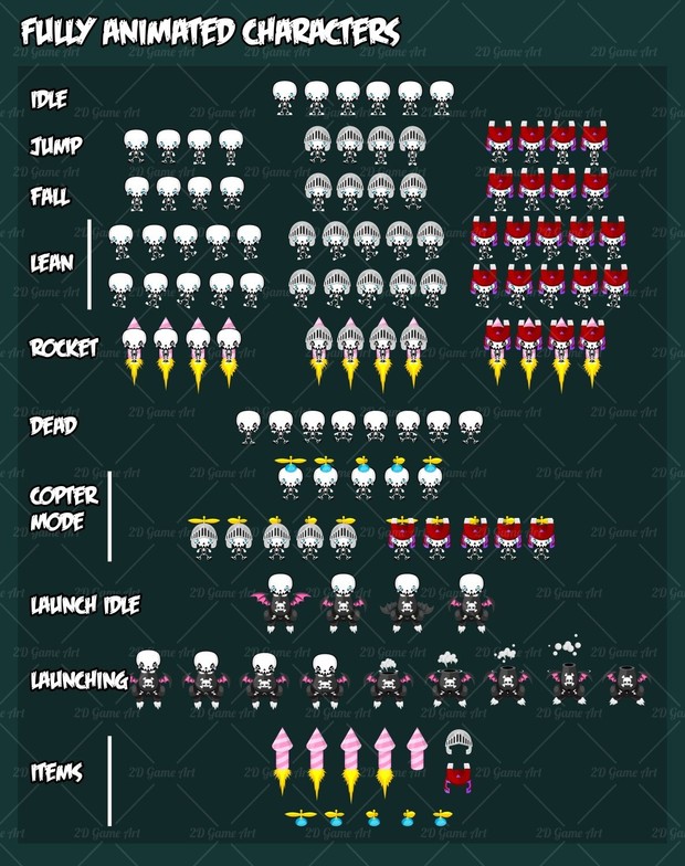 Jumping &amp; Copters Game Sprites