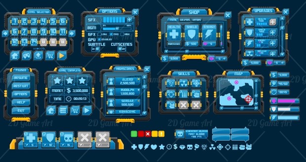 Sci-fi Game GUI