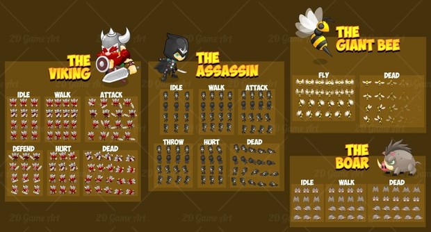 Assassin &amp; Viking - Game Sprites
