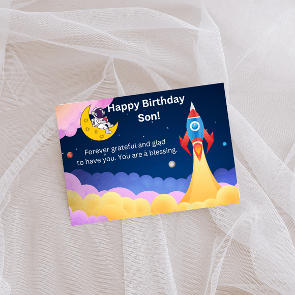 Son Birthday Card- Landscape. Printable- instant download, 7x5 In