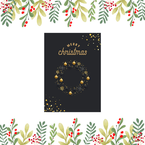 Wreath Christmas Card- Portrait. Printable- instant download, 5x7 In