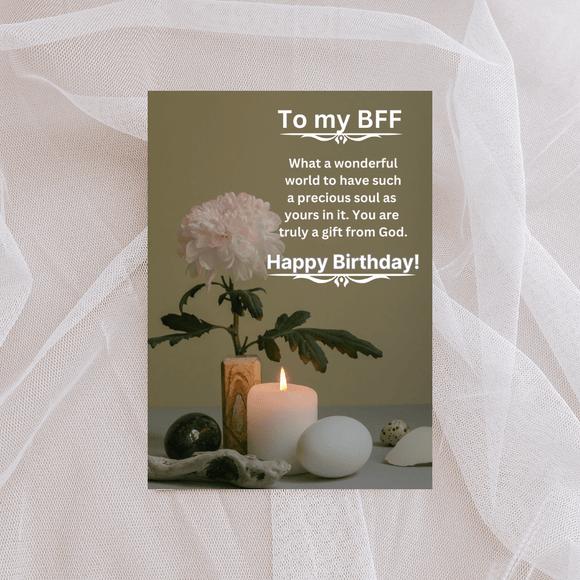 BFF Birthday Card- Portrait. Printable- instant download, 5x7 In