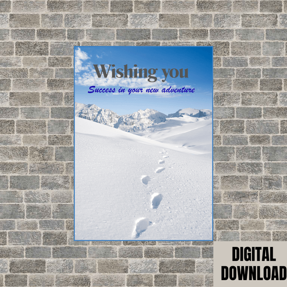 Cute Success Card- Portrait. Printable- instant download, 5x7 In.