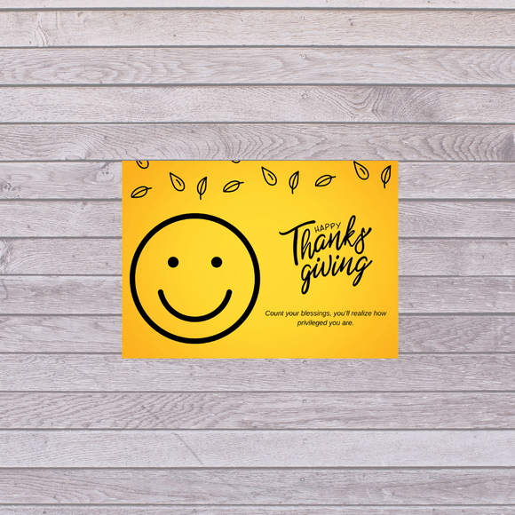 Emoji Thanksgiving Thanksgiving Card- Landscape. Printable- instant download, 7x5 In