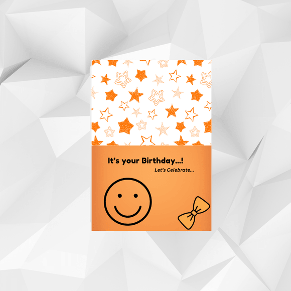 Folded Emoji Birthday Card- Landscape. Printable- instant download, 7x10 In