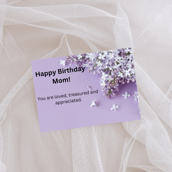 Mom Birthday Card- Landscape. Printable- insant download, 7x5 In