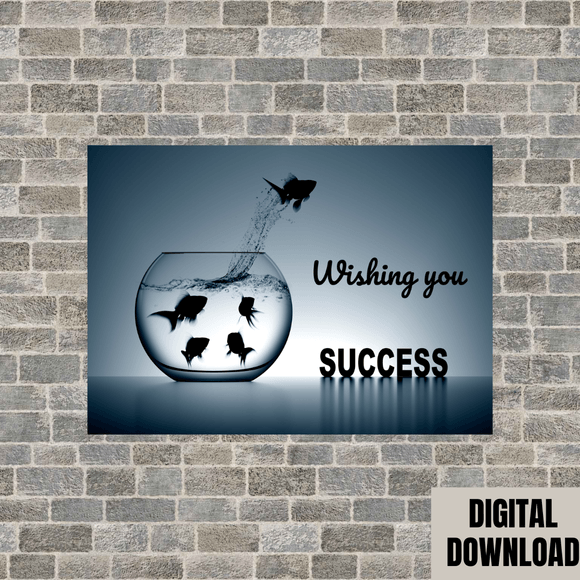 Beautiful Success Card- Landscape. Printable- instant download, 7x5 In.