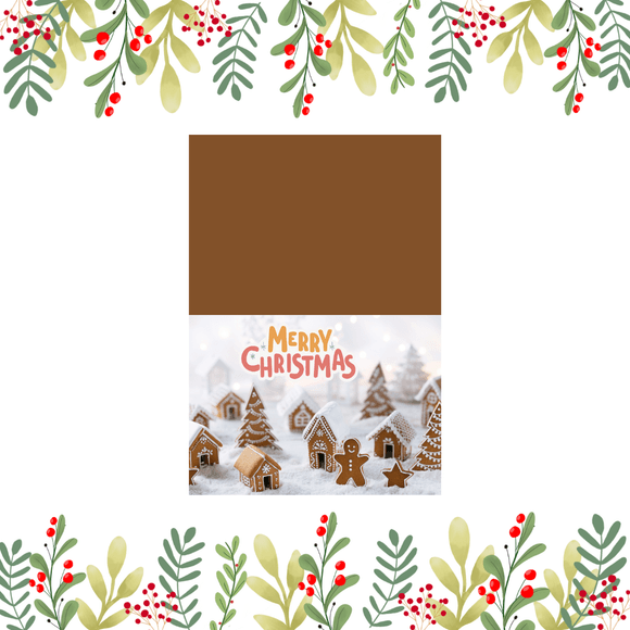 Folded Christmas Card- Landscape. Printable- instant download , 7x10 In.