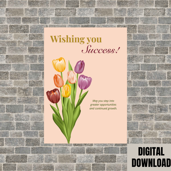 Cute Inspirational Success Card- Portrait. Printable- instant download, 5x7 In