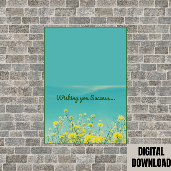 Beautiful Success Folded Card- Landscape. Printable- instant download, 14.8x21 cm.