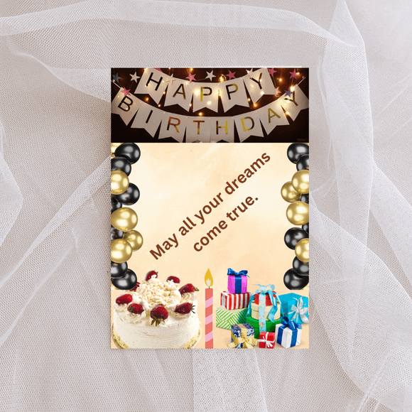 Happy Birthday Card- Portrait. Printable- instant download, 5x7