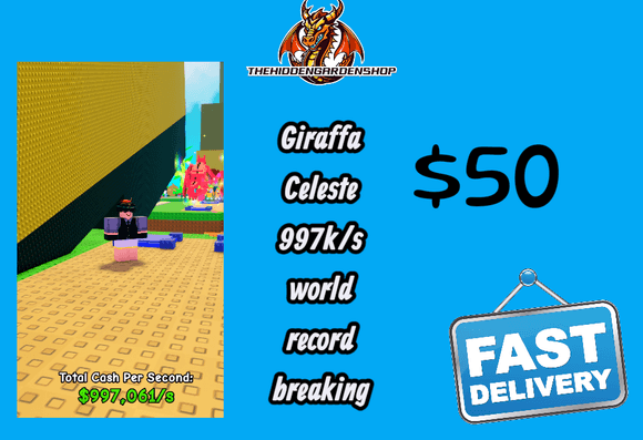 WORLD Record Breaking Brainrot Giaraffa Celeste 997k/s 4000+ KG