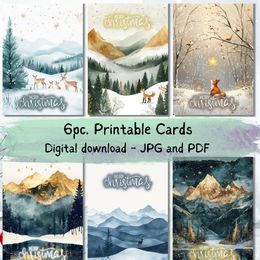 Modern Illustrations Christmas  Bundle of 6pcs | Christmas E-card PNG