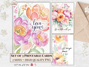 Printable Birthday Cards - Set of 3 Designs