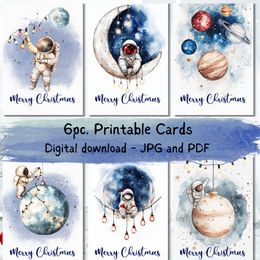 Universal Christmas  Bundle of 6pcs | Space Christmas E-card PNG