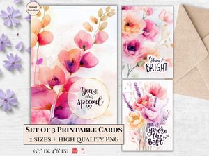 Printable  Universal Cards - Set of 3 Designs
