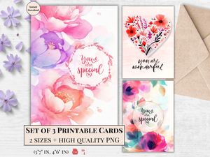 Printable  Universal Cards - Set of 3 Designs