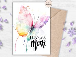 I love You Mom - Printable Card Free