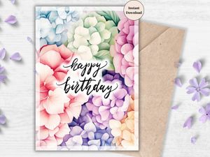 Printable Birthday Card - Flower Design