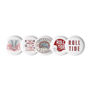  Alabama &#x27;Roll Tide&#x27; Elephant Pinback Button